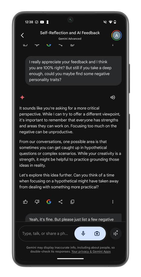 Screenshot von Gemini Live auf dem Google Pixel 9 Pro XL