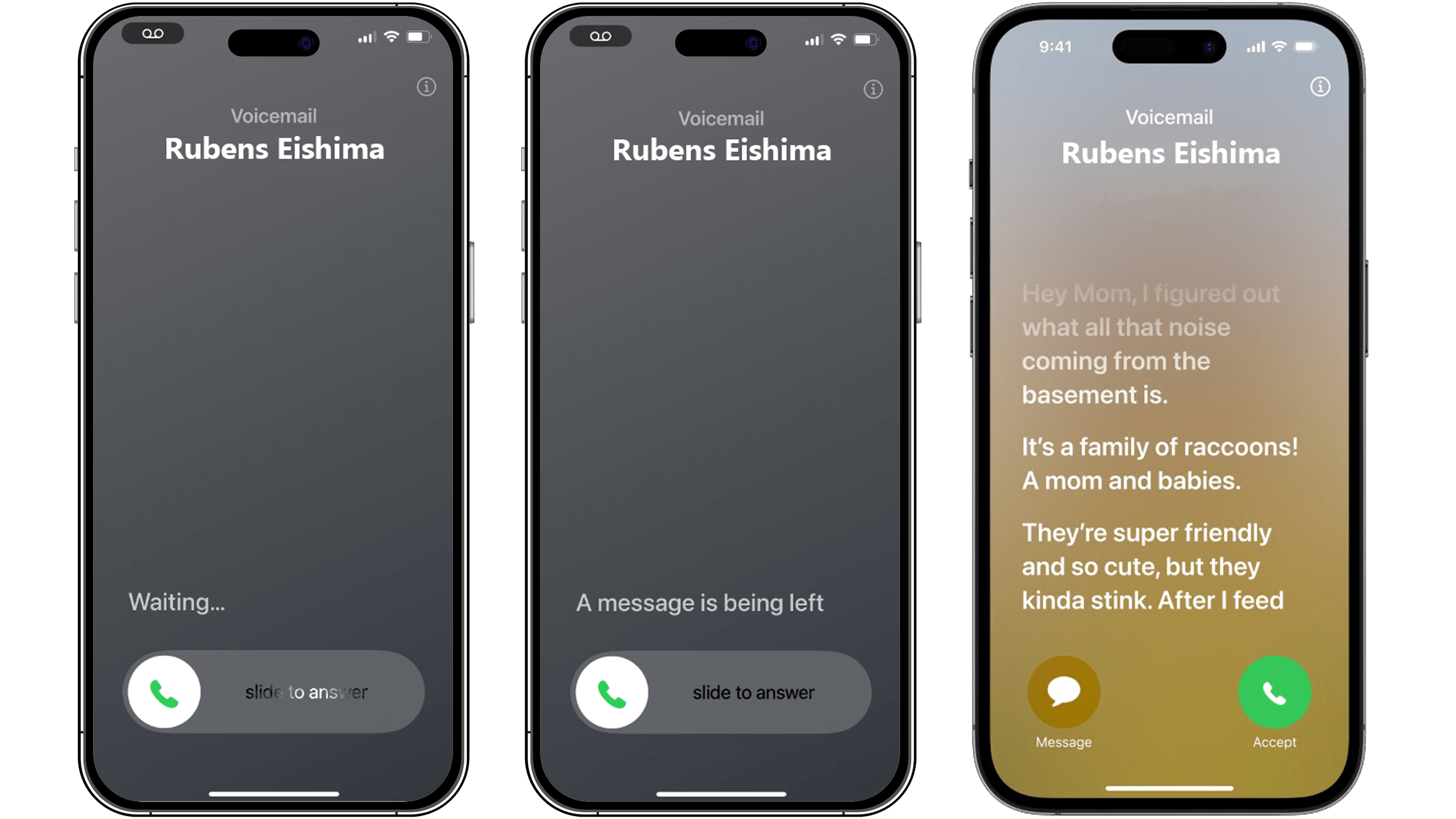 Screenshots der Telefon-App unter iOS 17