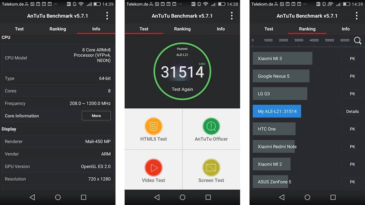 huawei p8 lite benchmark