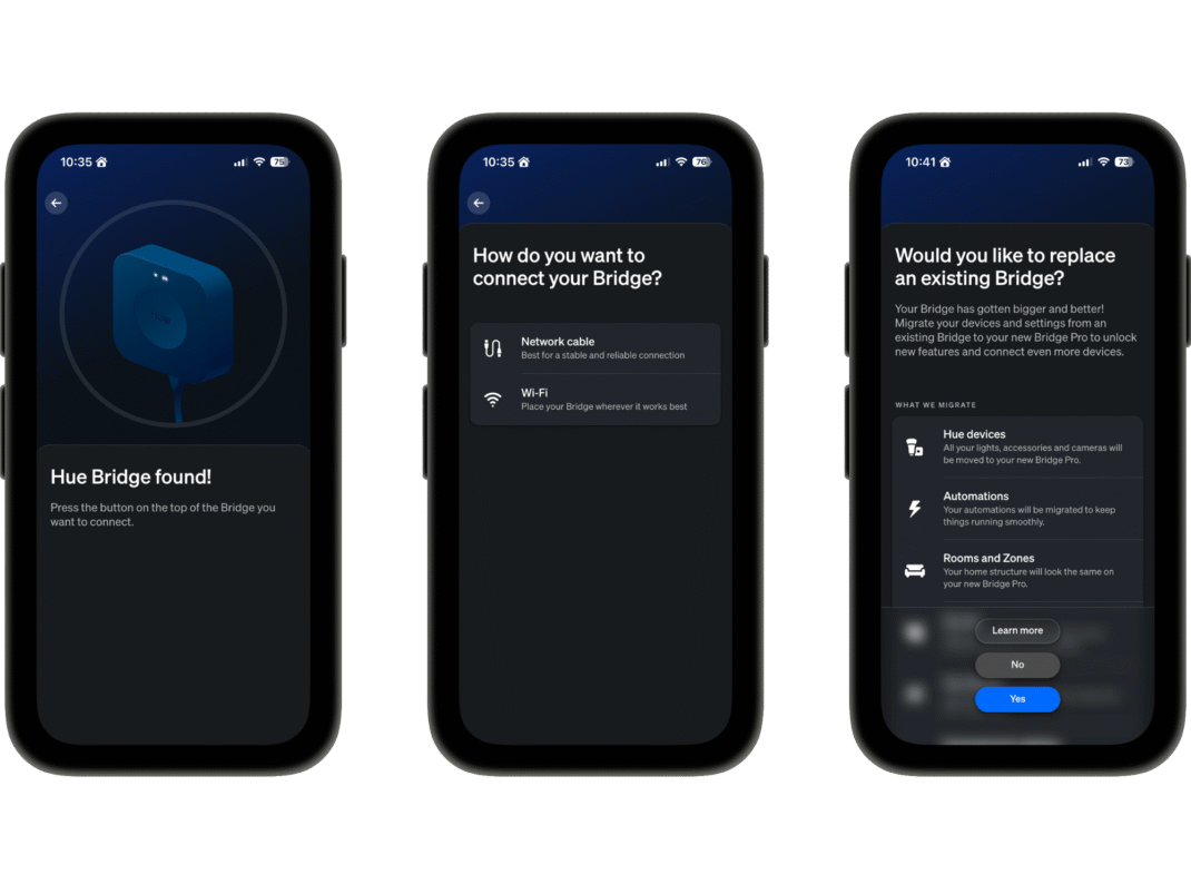 Screenshots aus der Hue-App