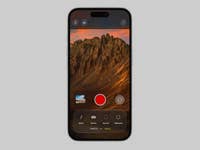 iPhone-Oberfläche, die die Kamera-App mit Foto- und Videooptionen anzeigt.