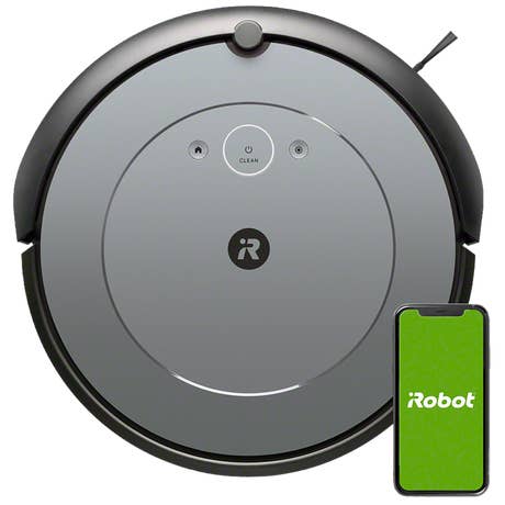 iRobot Roomba i1 - Draufsicht mit Smartphone - stehend iRobot Roomba i1 - Draufsicht mit Smartphone - stehend