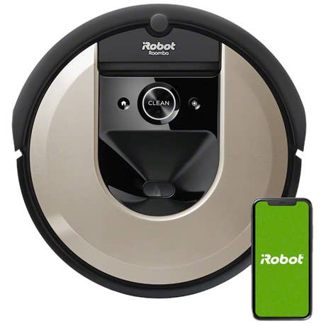 iRobot Roomba i6 - Draufsicht mit Smartphone - stehend iRobot Roomba i6 - Draufsicht mit Smartphone - stehend