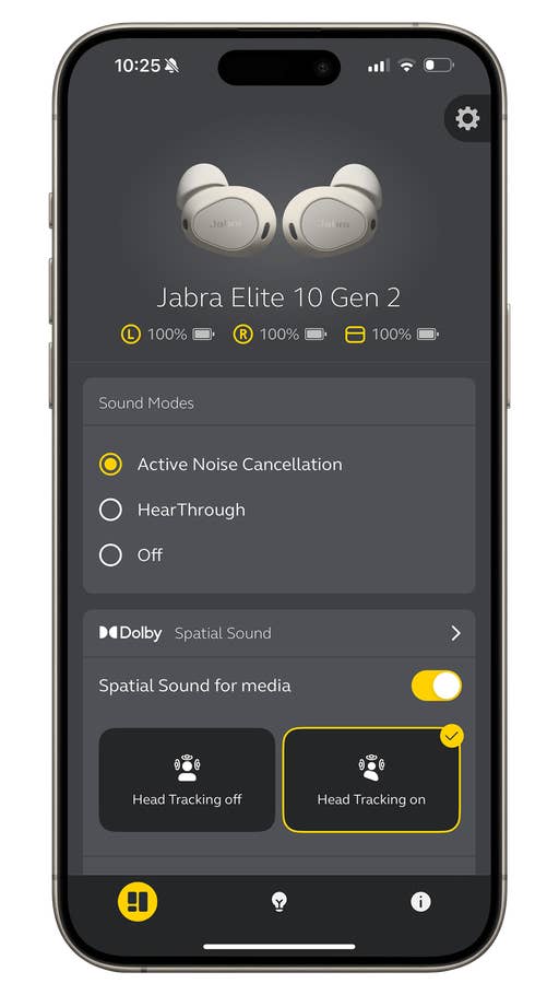 Jabra Sound+ Kopfhörer-Einstellungen für die Jabra Elite 10 Gen 2