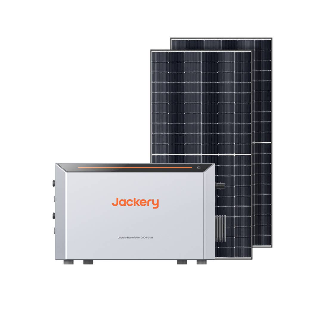 Jackery Home Power 2000 Ultra + 2 x500Wp Bifaziales Solarmodul