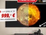 LG OLED-Fernseher in 65 Zoll im Hintergrund, daneben das MediaMarkt-Logo und ein aktuelles Angebot für 999 Euro