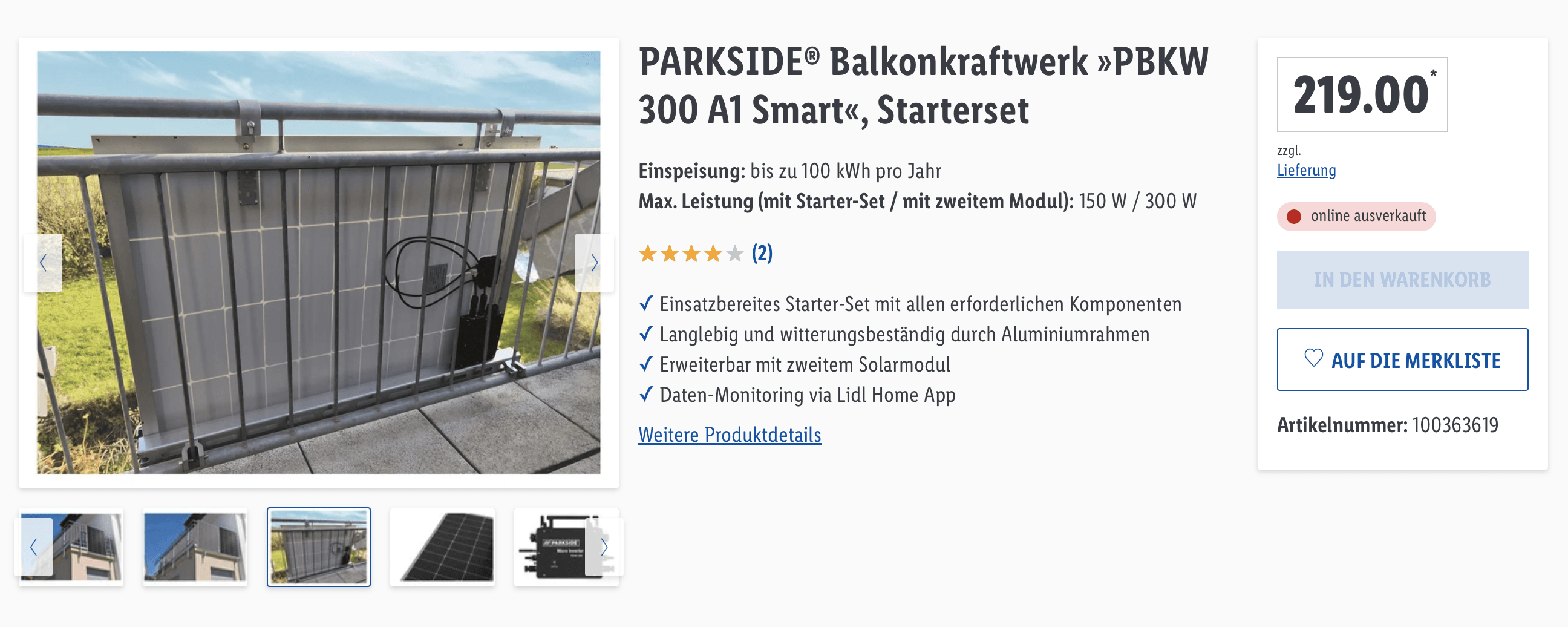 Balkonkraftwerk beim Discounter im Angebot