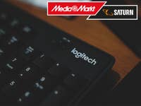 Logitech-Tastatur mit MediaMarkt-Logo