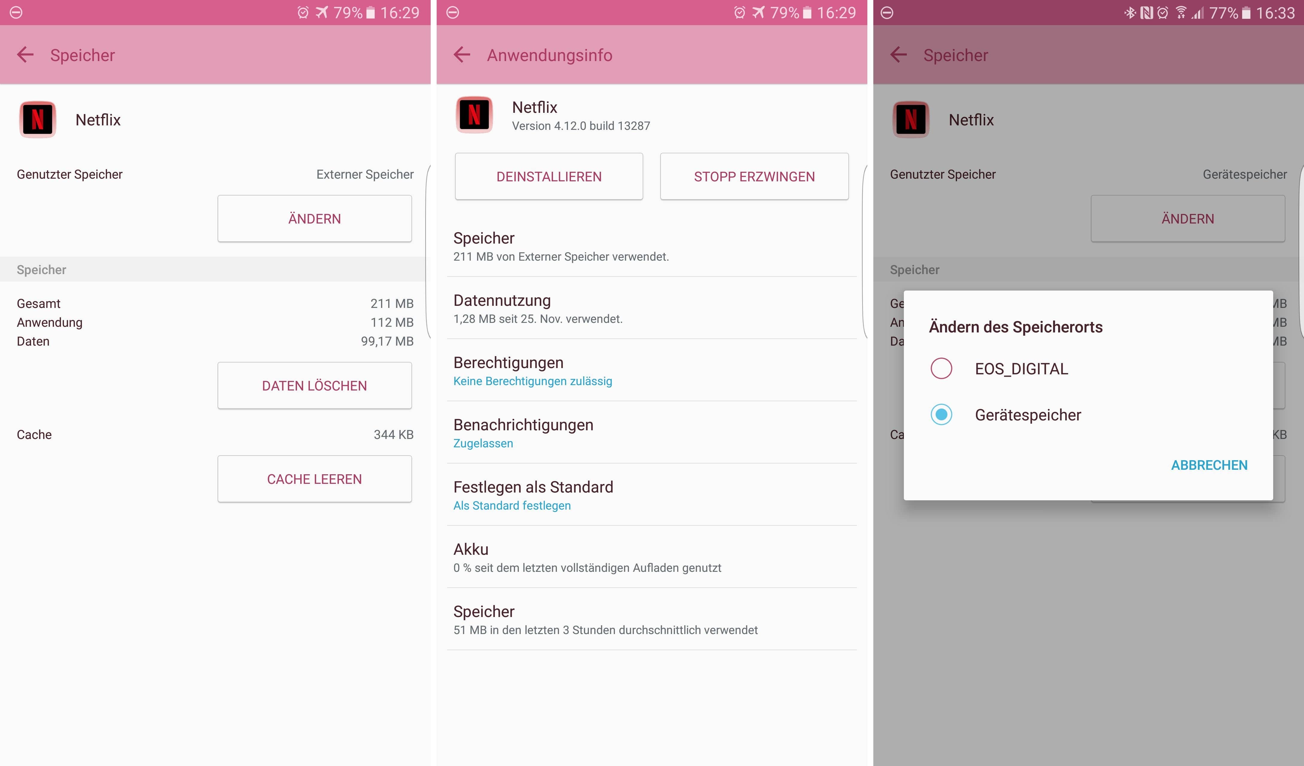 netflix change storage de