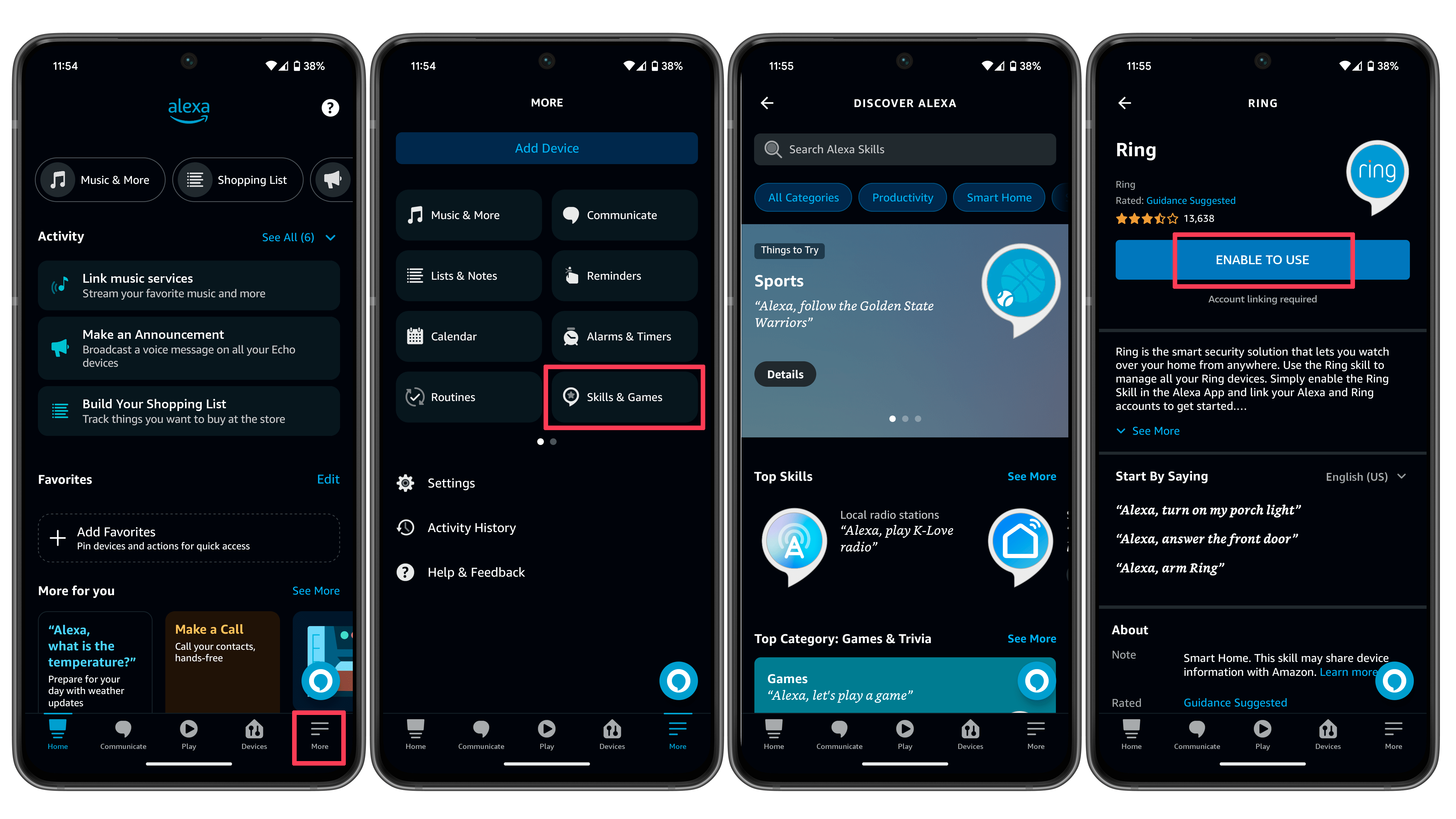 Screenshots Alexa App