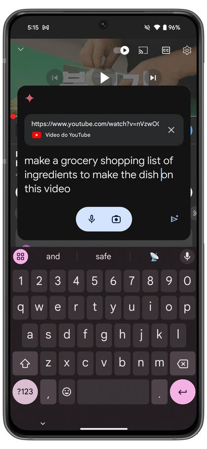 YouTube-Integration auf dem Gemini Assistant.