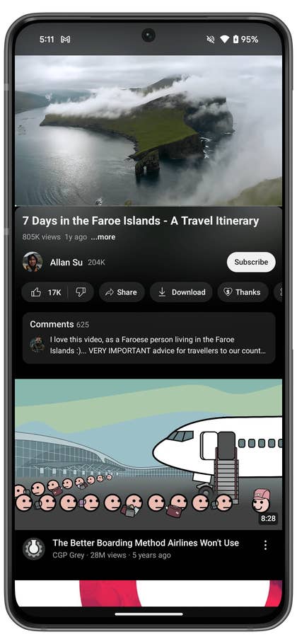 YouTube-Integration auf dem Gemini Assistant.