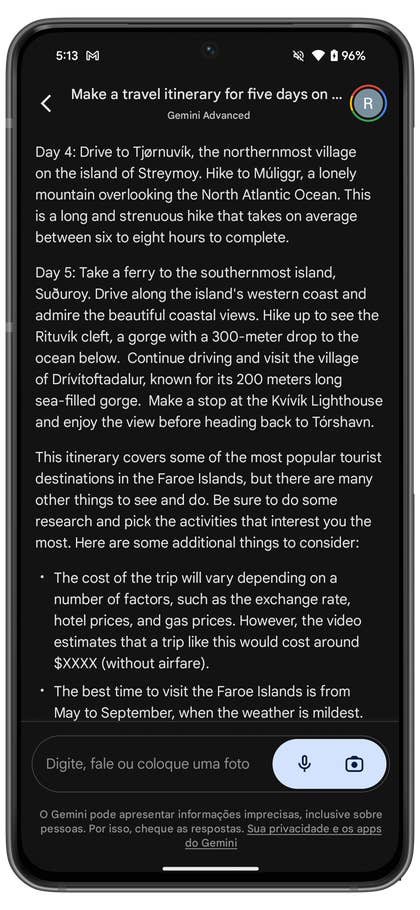 YouTube-Integration auf dem Gemini Assistant.