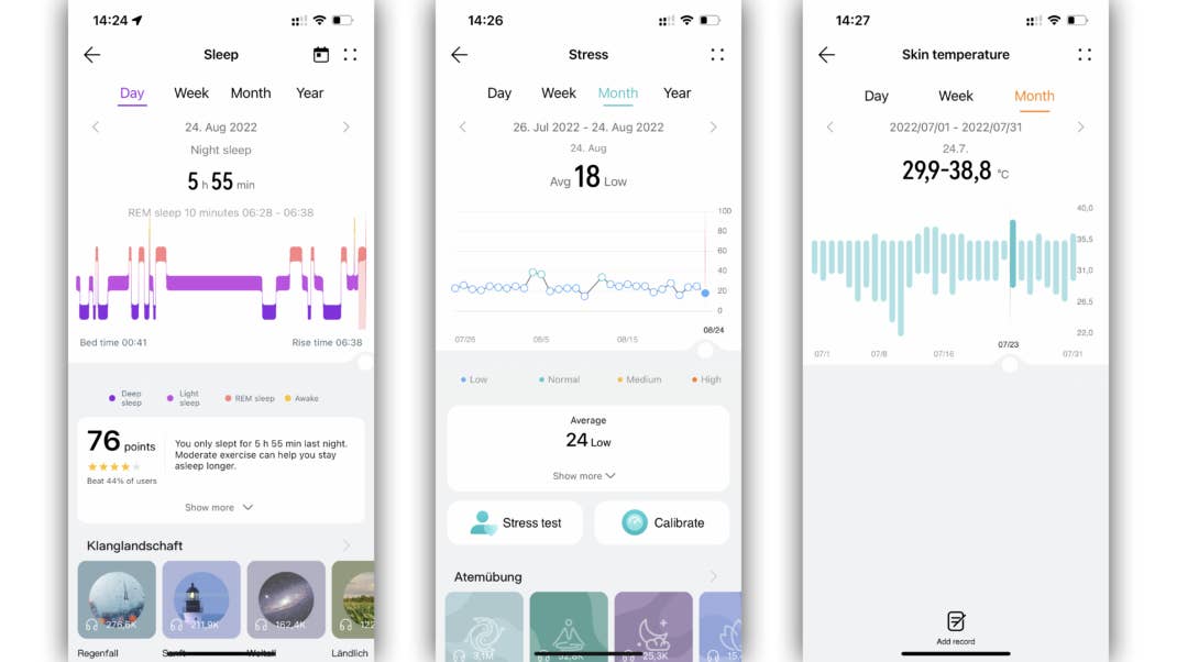 Screenshots: Huawei Health mit Watch GT3 Pro