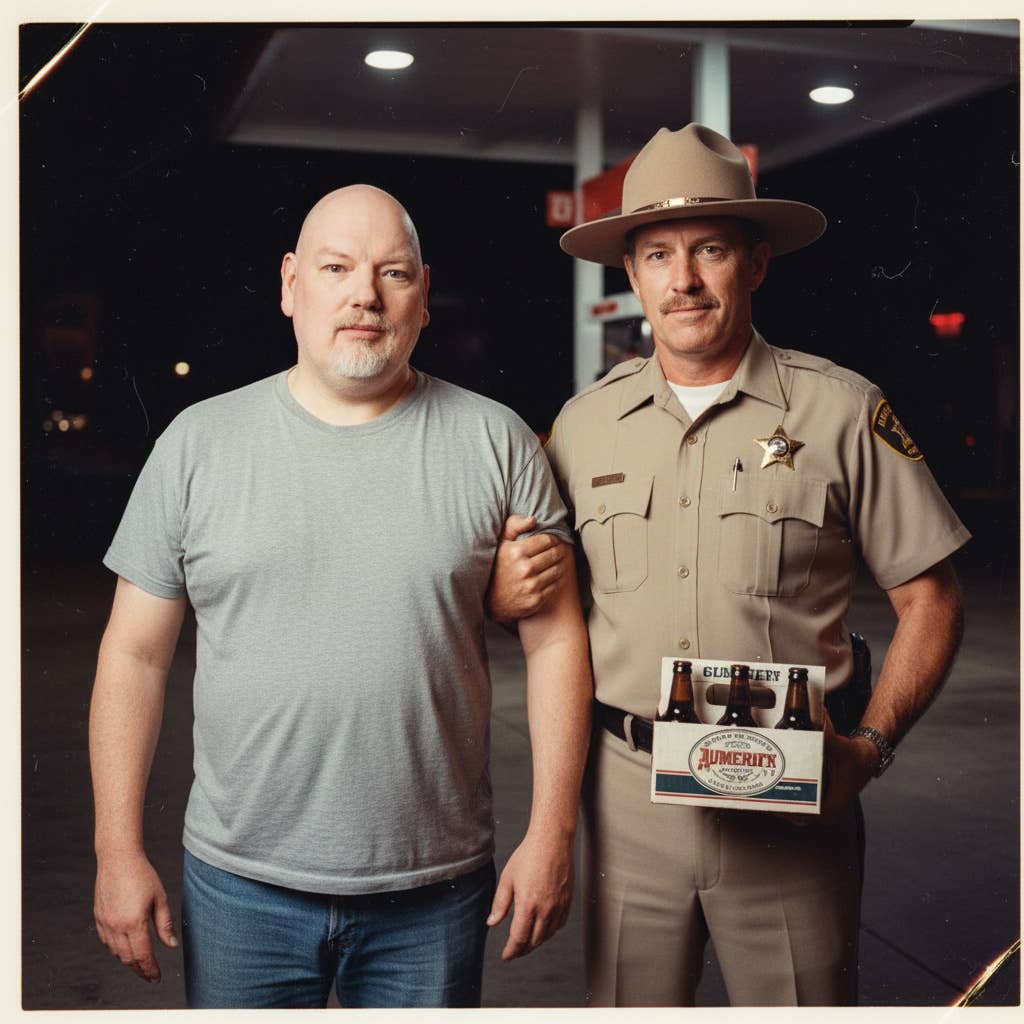 Casi wird nach dem Bier-Diebstahl an einer Tanke von einem US-Sheriff in Gewahrsam genommen