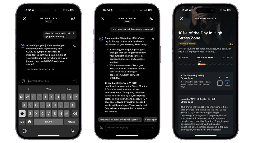 Whoop 4.0 ChatGPT Coach Screenshots Whoop 4.0 ChatGPT Coach Screenshots