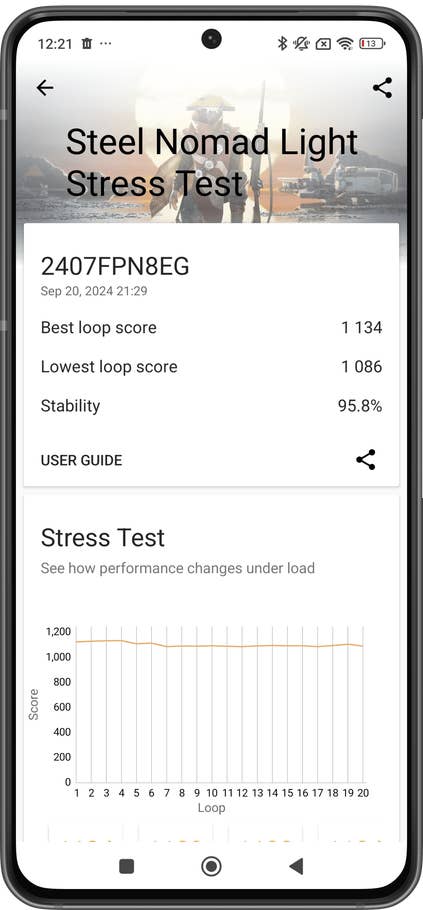 Screenshot vom 3DMark-Benchmark-Test auf dem Xiaomi 14T Pro