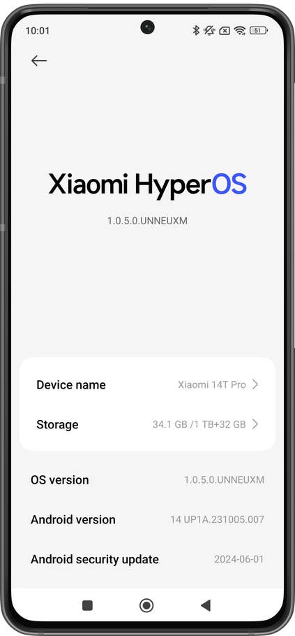 Screenshot von HyperOS auf dem Xiaomi 14T Pro