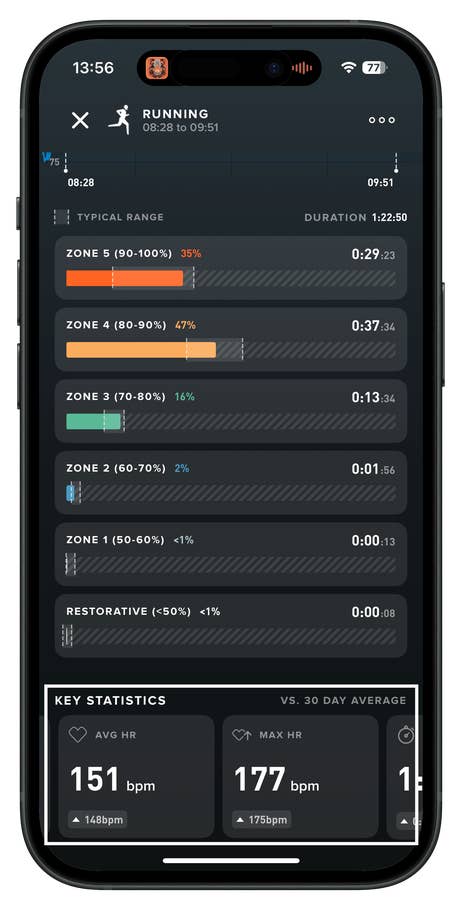 Screenshot der Zepp-App-UI für die Amazfit T-Rex 3