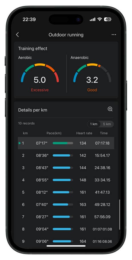 Screenshot der Zepp-App-UI für die Amazfit T-Rex 3