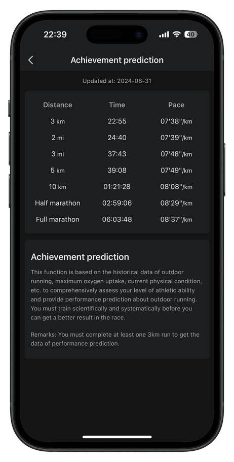 Screenshot der Zepp-App-UI für die Amazfit T-Rex 3