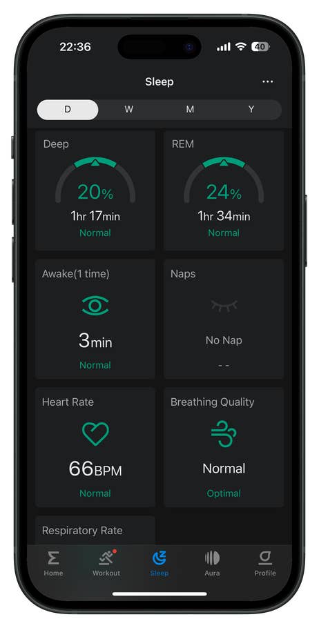Screenshot der Zepp-App-UI für die Amazfit T-Rex 3