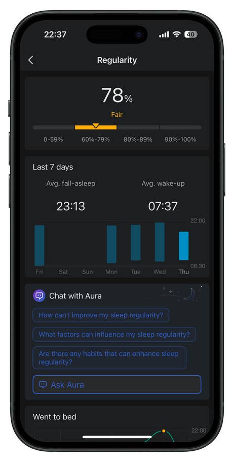 Screenshot der Zepp-App-UI für die Amazfit T-Rex 3