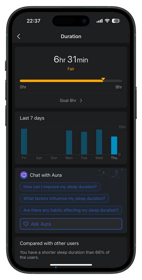 Screenshot der Zepp-App-UI für die Amazfit T-Rex 3