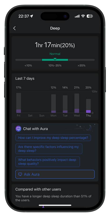 Screenshot der Zepp-App-UI für die Amazfit T-Rex 3