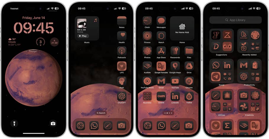 Screenshots zeigen das neue Dark-Mode-Setup unter iOS 18