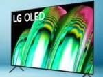 LG-Fernseher vor neutralem Hintergrund