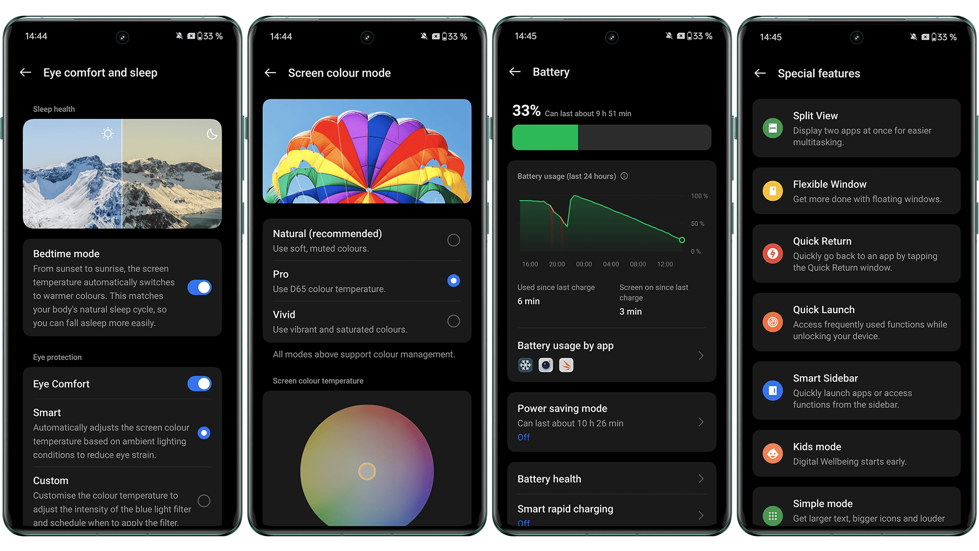 Screenshots der OnePlus12-Benutzeroberfläche