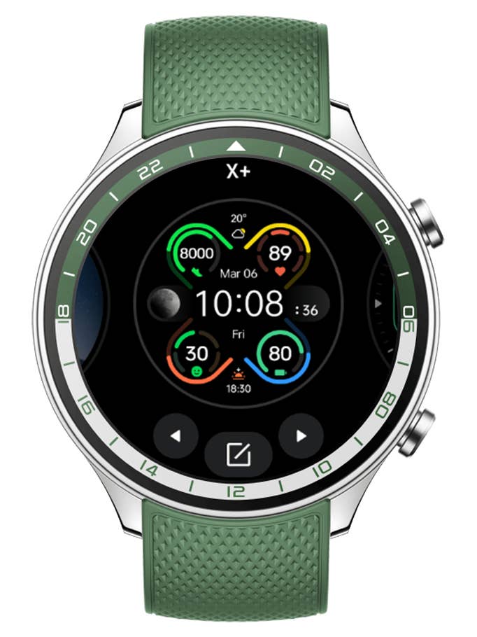 Screenshots der Benutzeroberfläche der OnePlus Watch 2R: Zifferblätter