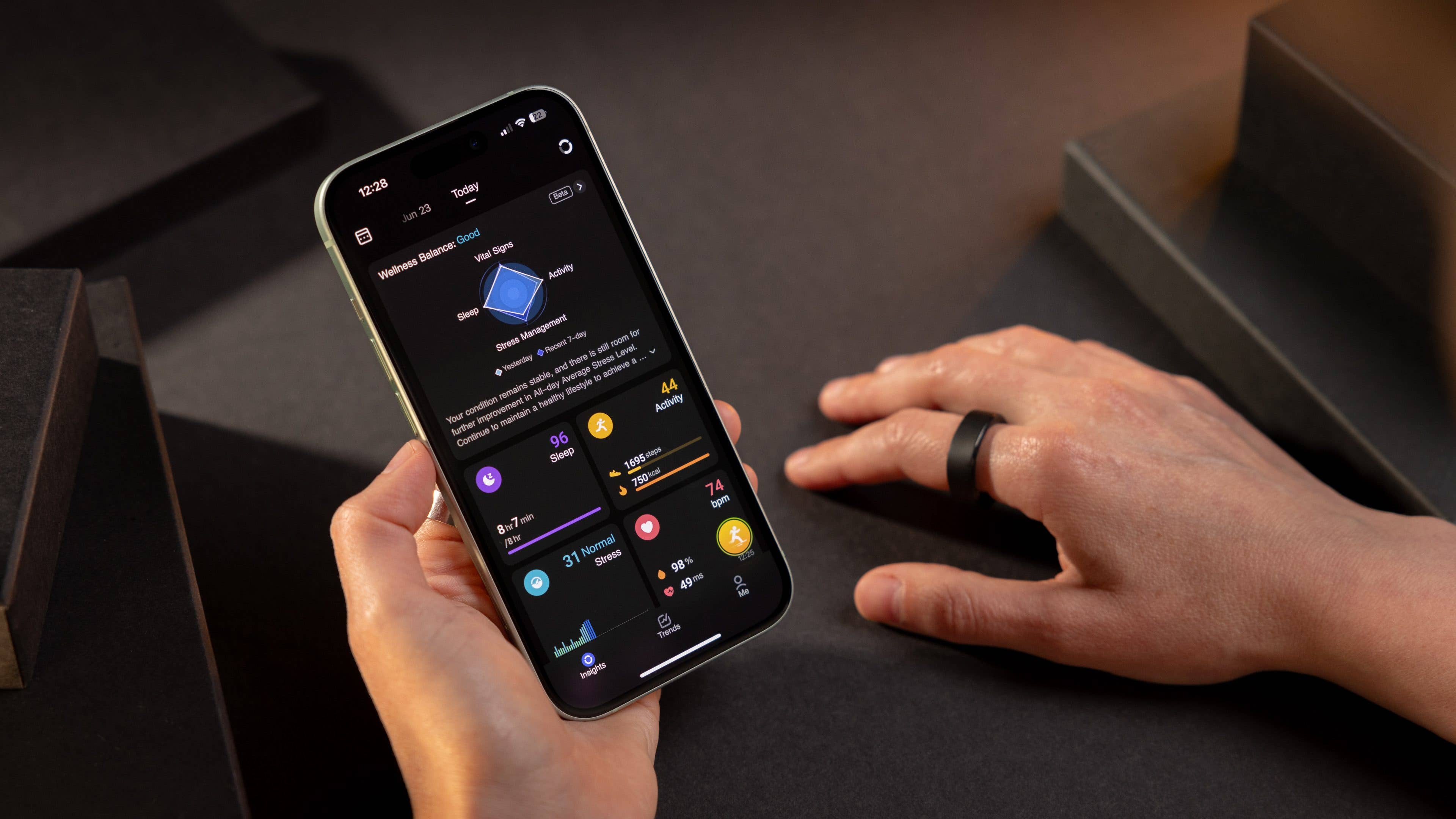 Die Companion-App des RingConn Smart Rings auf dem Smartphone