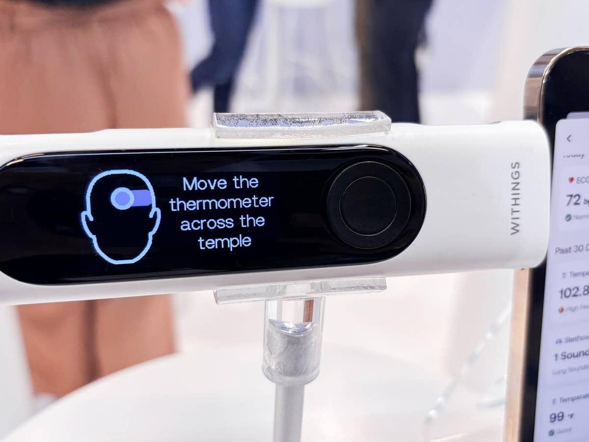 Withings Beam Thermometeranzeige auf dem Display