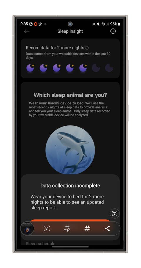 Screenshot der Mi-Fitness-App