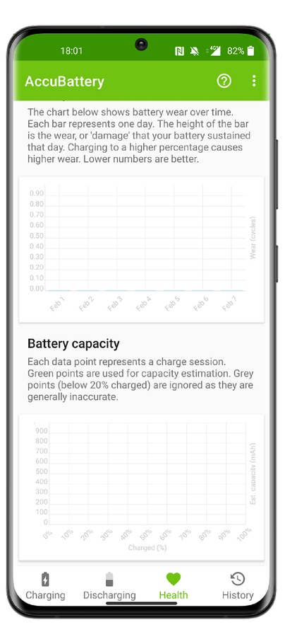 Screenshot der App AccuBattery