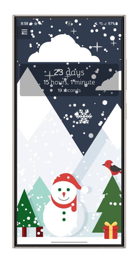 Screenshot der Christmas-Countdown-App