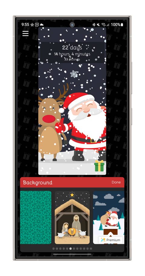 Screenshot der Christmas-Countdown-App