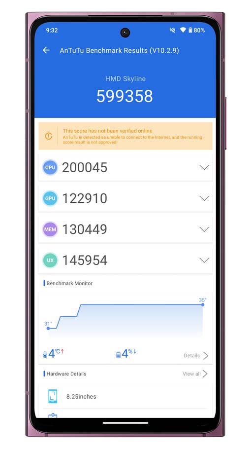 HMD Skyline-Screenshot aus dem AnTuTu-Benchmark-Test.