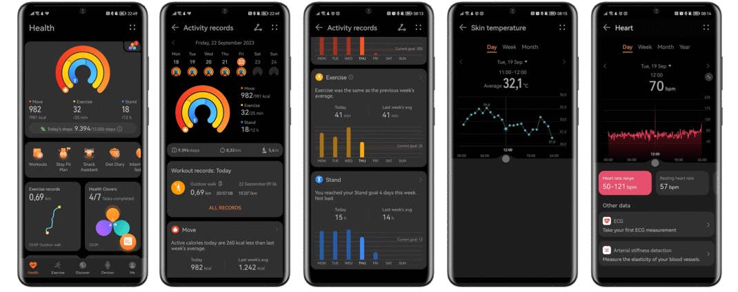 Screenshots der Huawei-Health-App