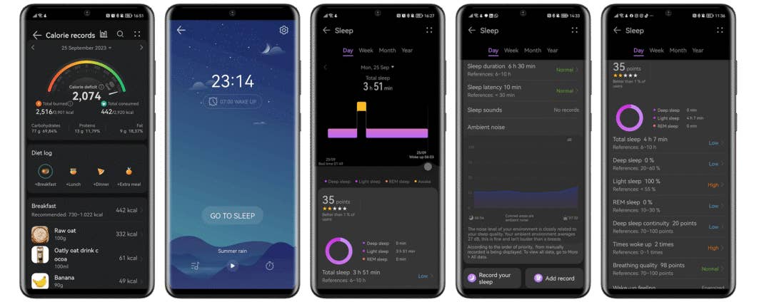 Screenshots der Huawei-Health-App