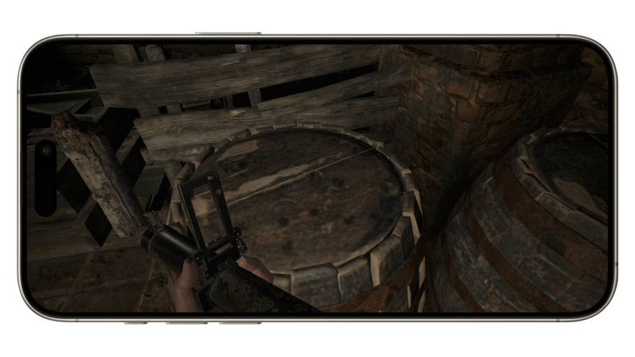 Screenshot aus dem Spiel Resident Evil Village, aufgenommen auf dem Apple iPhone 15 Pro Max