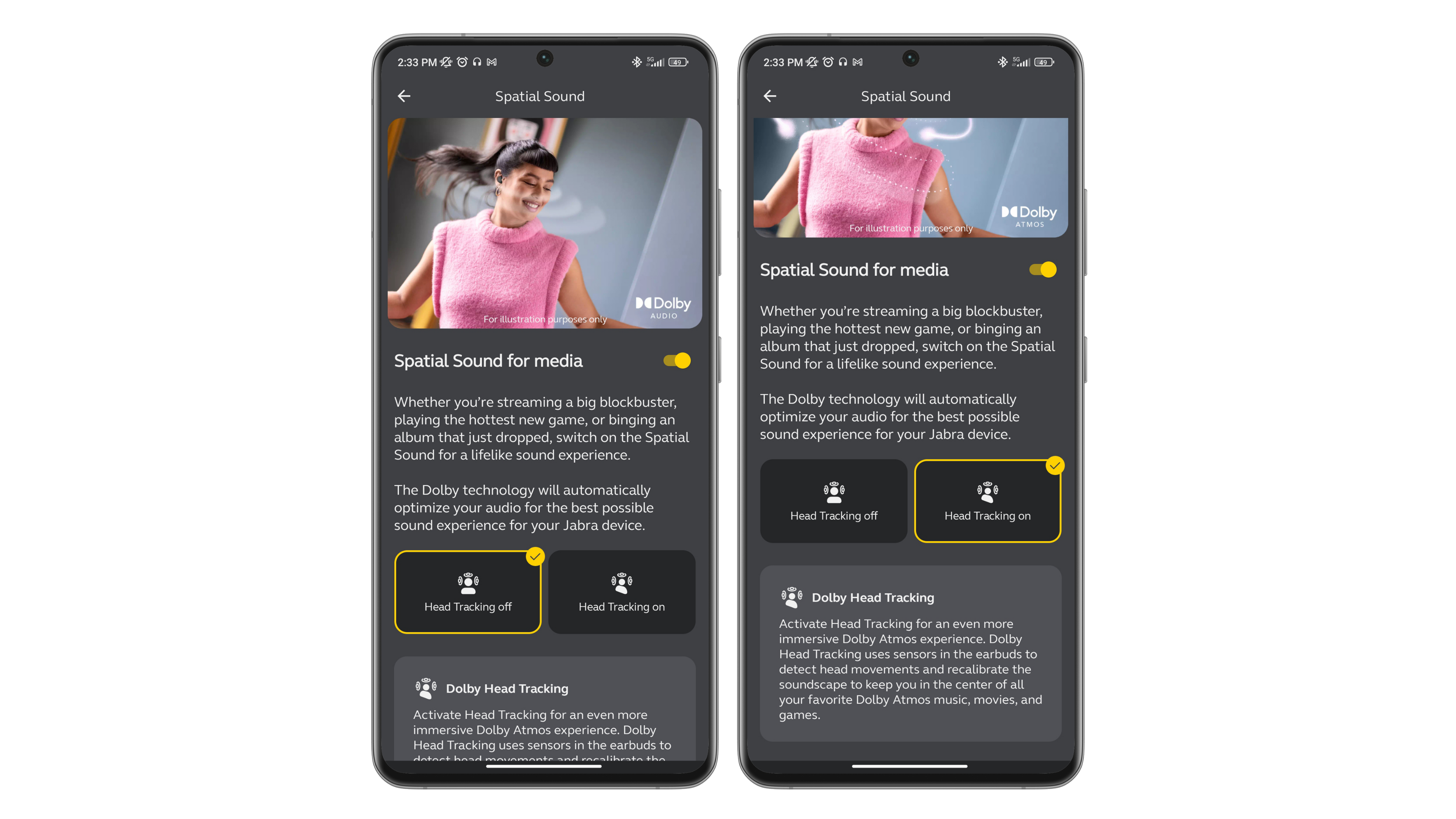 Screenshots der Jabra-Sound+-App