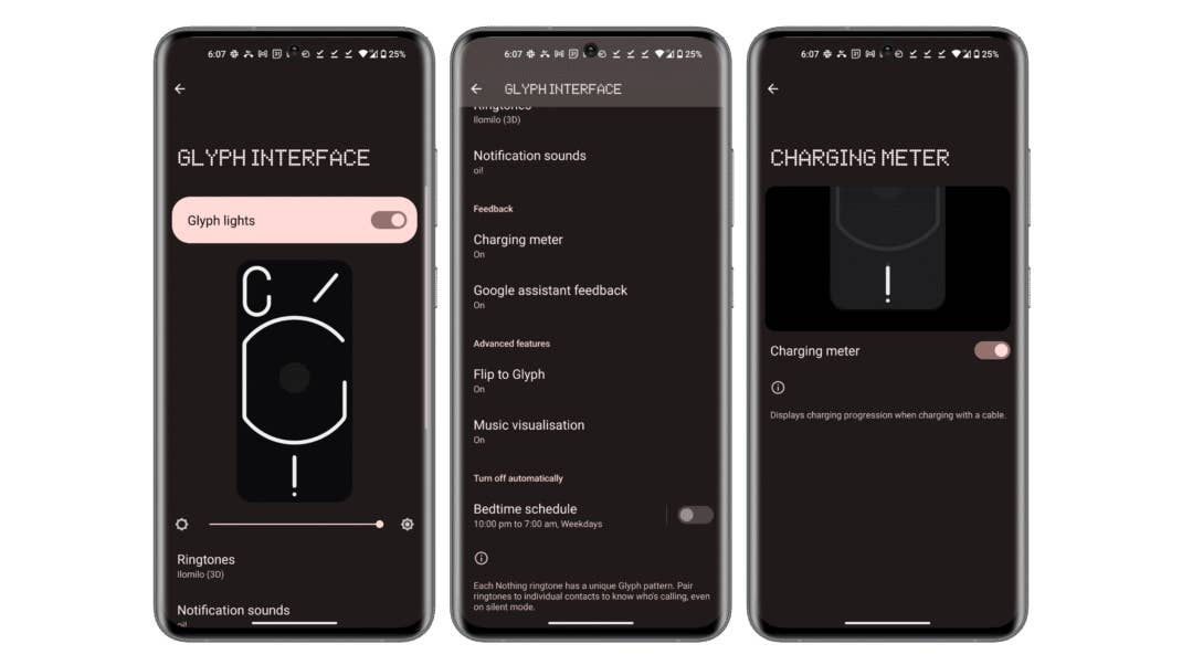 Screenshots der Einstellungen auf dem Nothing Phone (1) Screenshots der Einstellungen auf dem Nothing Phone (1)