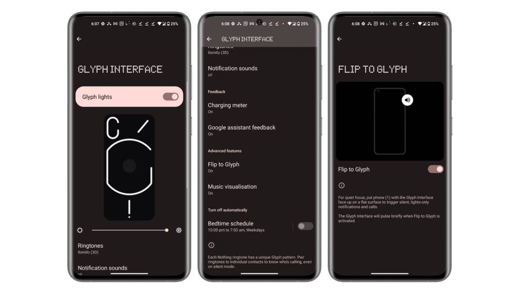 Screenshots der Einstellungen auf dem Nothing Phone (1) Screenshots der Einstellungen auf dem Nothing Phone (1)