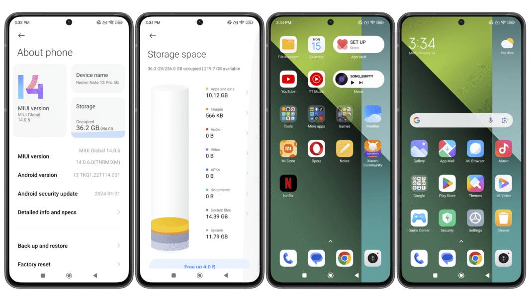 Screenshots von Android auf dem Redmi Note 13 Pro 5G