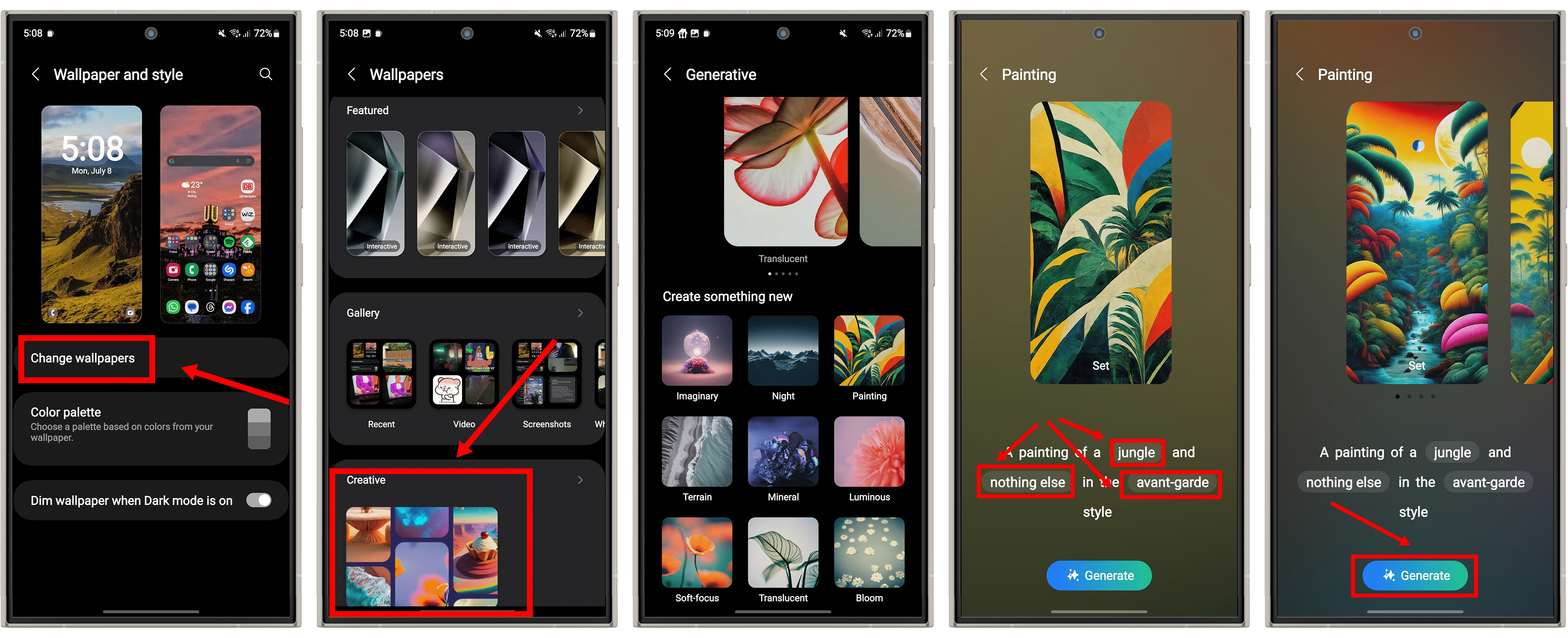 Screenshots zeigen, wie Ihr mit KI auf Samsung-Handys einen Hintergrund erstellt