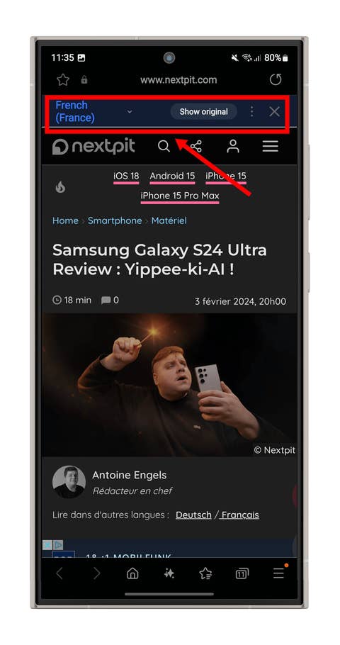 Screenshot der KI-Funktionen im Samsung-Browser