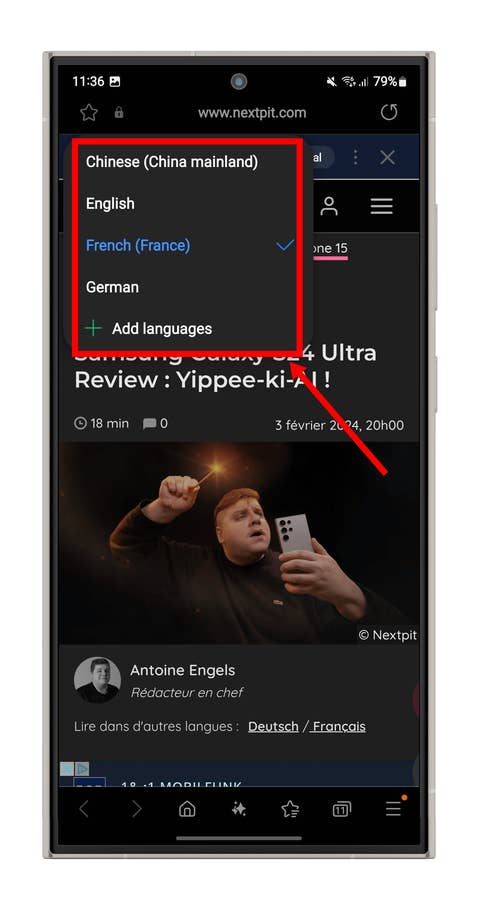Screenshot der KI-Funktionen im Samsung-Browser